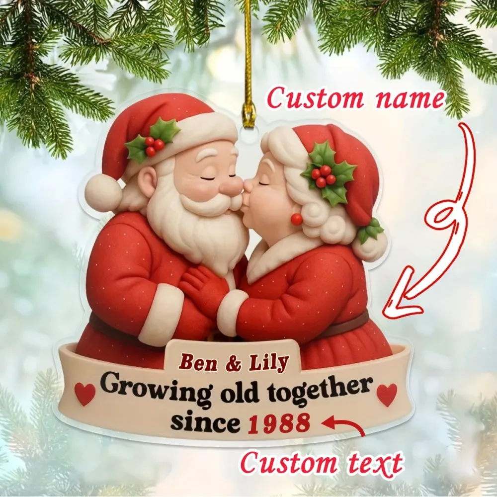 

Customized Christmas Ornaments With Engraved Text A Christmas Gift To Commemorate Growing Old Together For Parents And Family