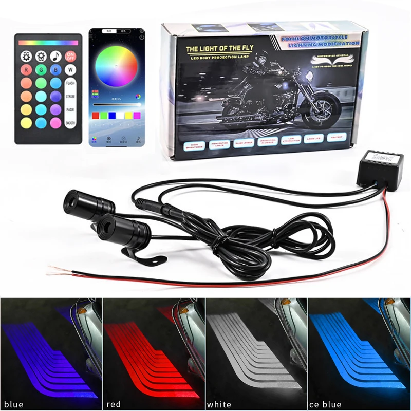 

Motorcycle Angel Wings Projection Light RGB Modification Welcome Decoration Anti-collision Laser Light Waterproof Shadow Lights