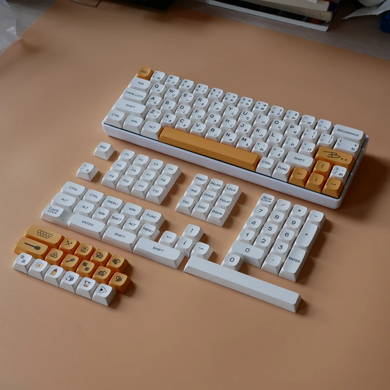 ハニーミルクのテーマのキーキャップ,140個,メカニカルキーボード用,mx