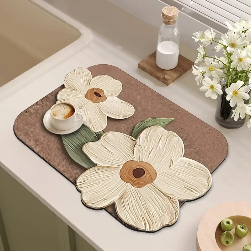 Diatom Mud Pad Fast Water Absorption Anti Slip Suitable for Kitchen Countertops Washbasin Coasters Household Dining Table Mats