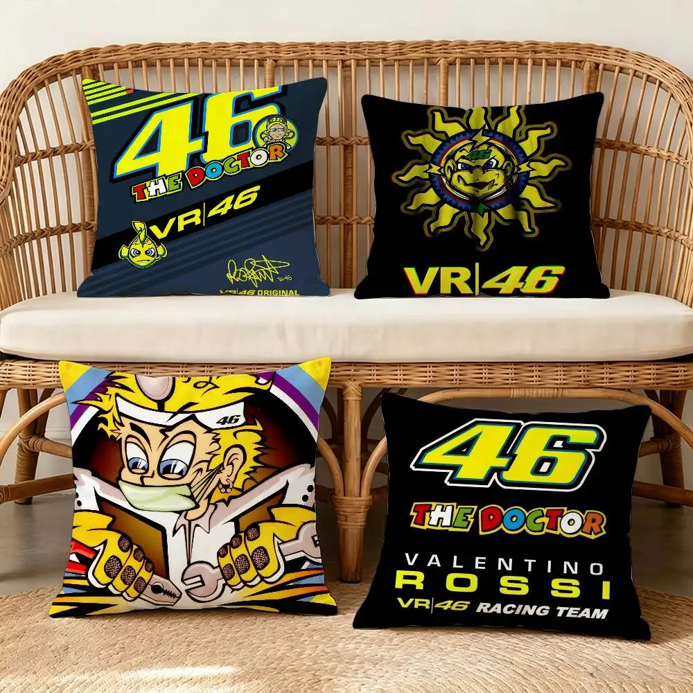 LOGO V-alentino Rossi Moto logo 46    Cushion Cover Pillowcase Upholstery Sofa Throw Pillow Home Decor Pillowcas