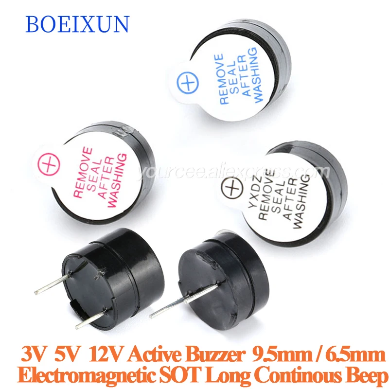 

100pcs/10pcs 12V 5V 3V Active Buzzer Alarm Sounder Speaker 9.5mm 6.5mm Electromagnetic SOT Long Continous Beep Tone
