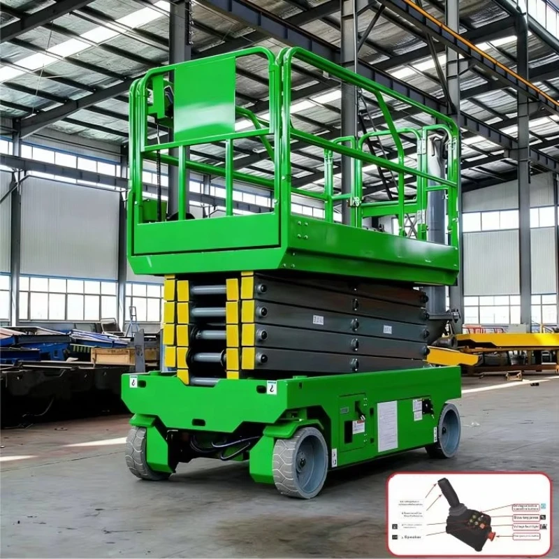 4-16 Meters Battery Electric Mobile Lifting Platform Wheeled Hydraulic Cart Humid Workshop Goods Transport Machine