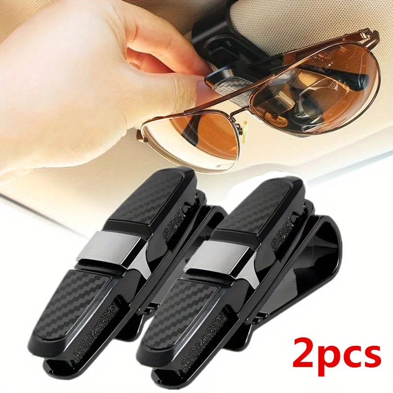 1/2Pack Car Visor Sunglass Holder Clip, Portable Eyeglasses Mount, 180-degree Rotating Universal Vehicle Sun Visor Ticket Holder
