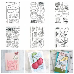Flags Confetti And Celebratory Sentiments Stamp and Cutting Dies Cherry On Top Clear Stamps For DIY Scrapbooking Decoration