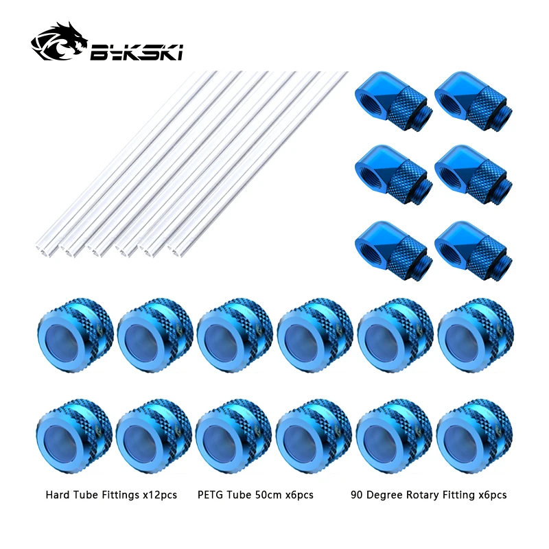 Imagem -05 - Bykski 90 Grau Giratório Od12 14 16 mm Tubo Duro Montagem Petg Tubo Kits de Refrigeração Água Construir Acessórios Kit Faça Você Mesmo g1 Thread Thread