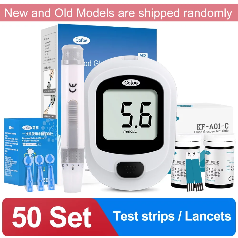 Cofoe Yice Bloedglucosemeter met Teststrips Diabetes Glucometer kit Bloedsuikermeter voor Diabetische Medische DiabetesTester - afbeelding 1