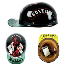 Motorcycle Half Helmet Electric Vehicle Riding Locomotive for Harley Retro Half Helmet Four Seasons Universal Helmet