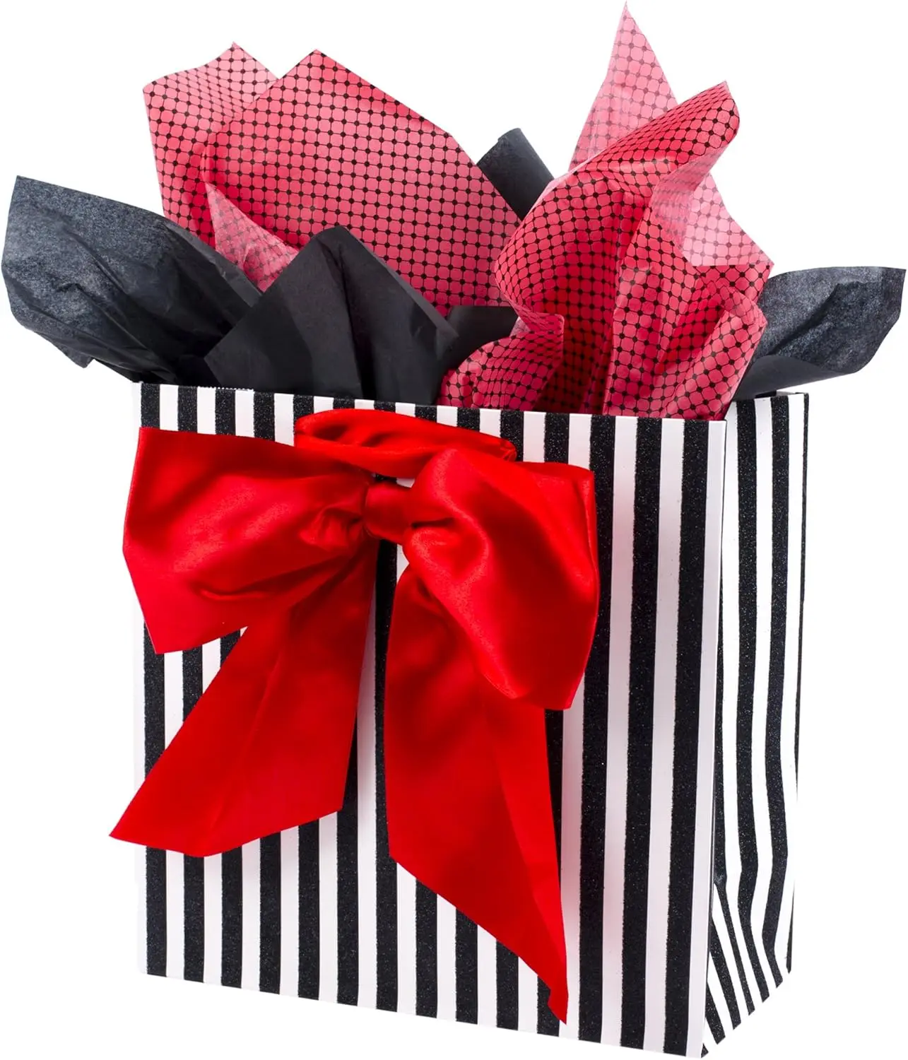 

Signature 10' Large Gift Bag with Tissue Paper (Red Bow) for Birthdays, Valentine's Day, Sweetest Day and More