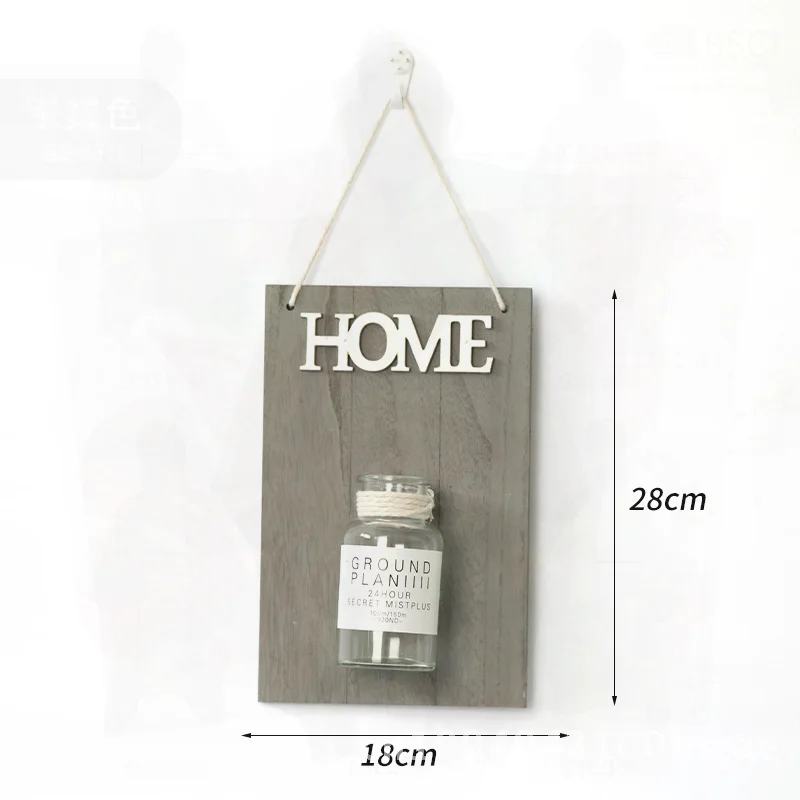 

Transparent Glass Hydroponic Plant Vase Wall Hanging Creative Green Rose Flower Arrangement White Gray Wooden Holder