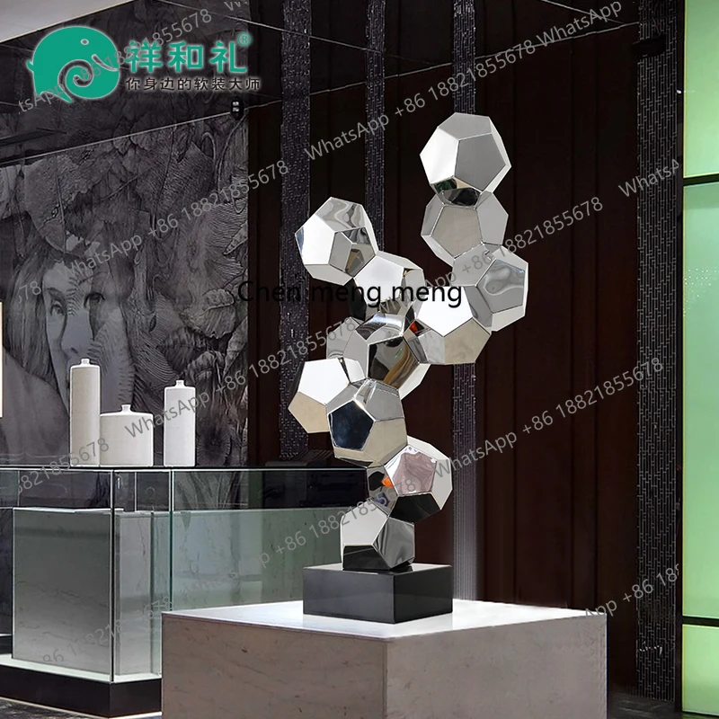 

Living room ornament porch stainless steel sculpture abstract hotel, corridor large floor-to-ceiling decorative artwork