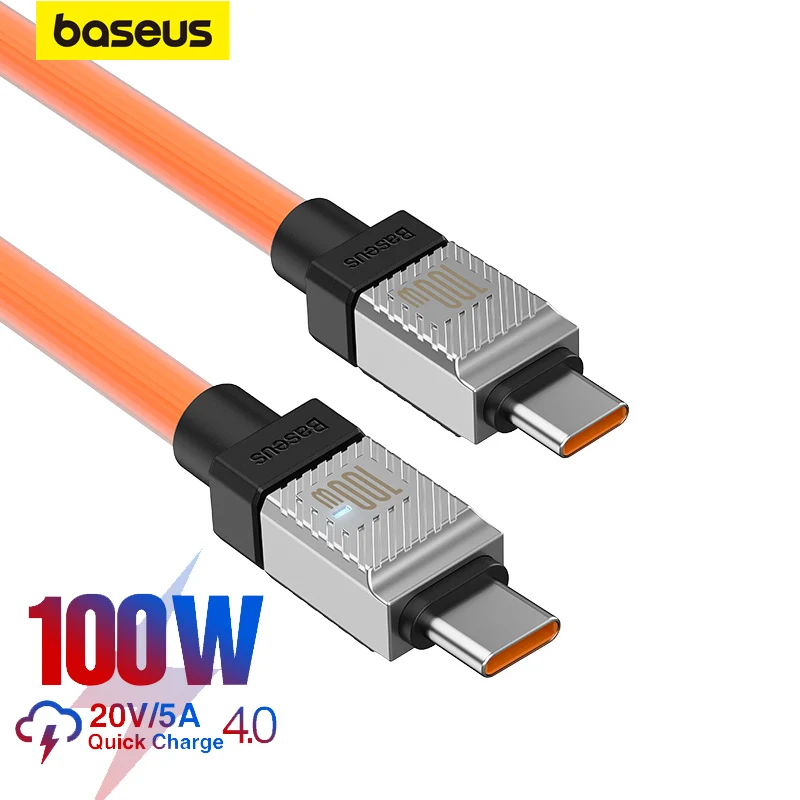 Baseus PD 100W USB Type C to Type C Cable USB C to USB C Cable For Macbook iPad Xiaomi POCO f3 Fast Charging Cable For iPhone 15