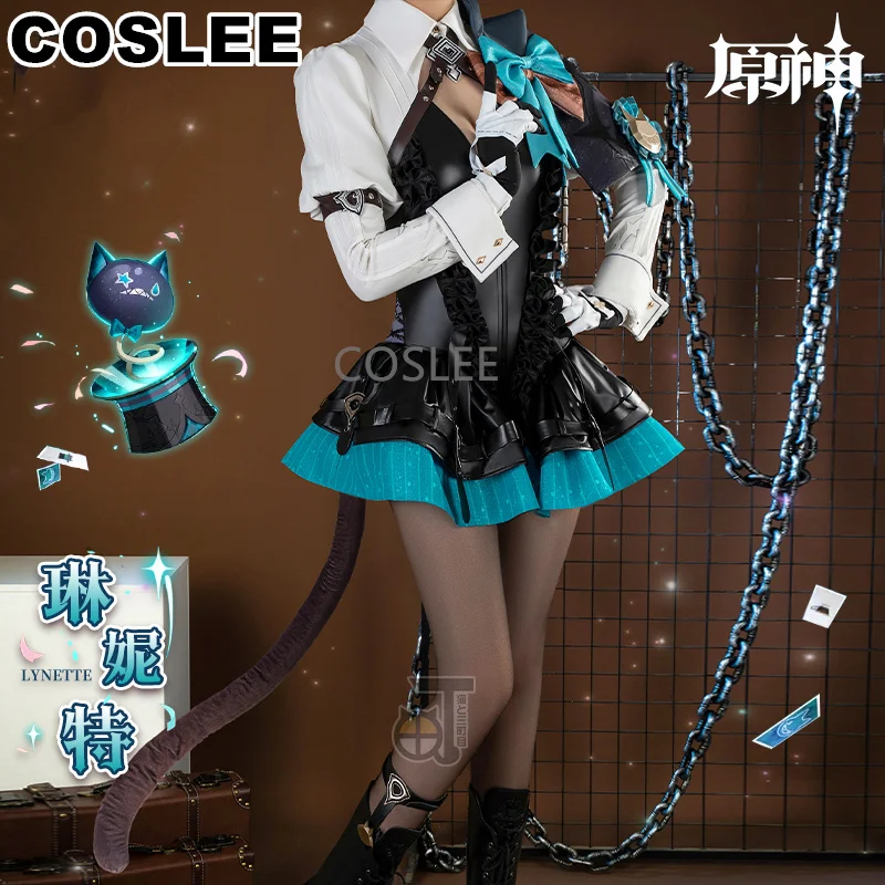 COSLEE Lynette Cosplay Genshin Impact  Costume Magician Game Suit Lovely Jumpsuits Uniform RolePlay Halloween Party Outfit Women