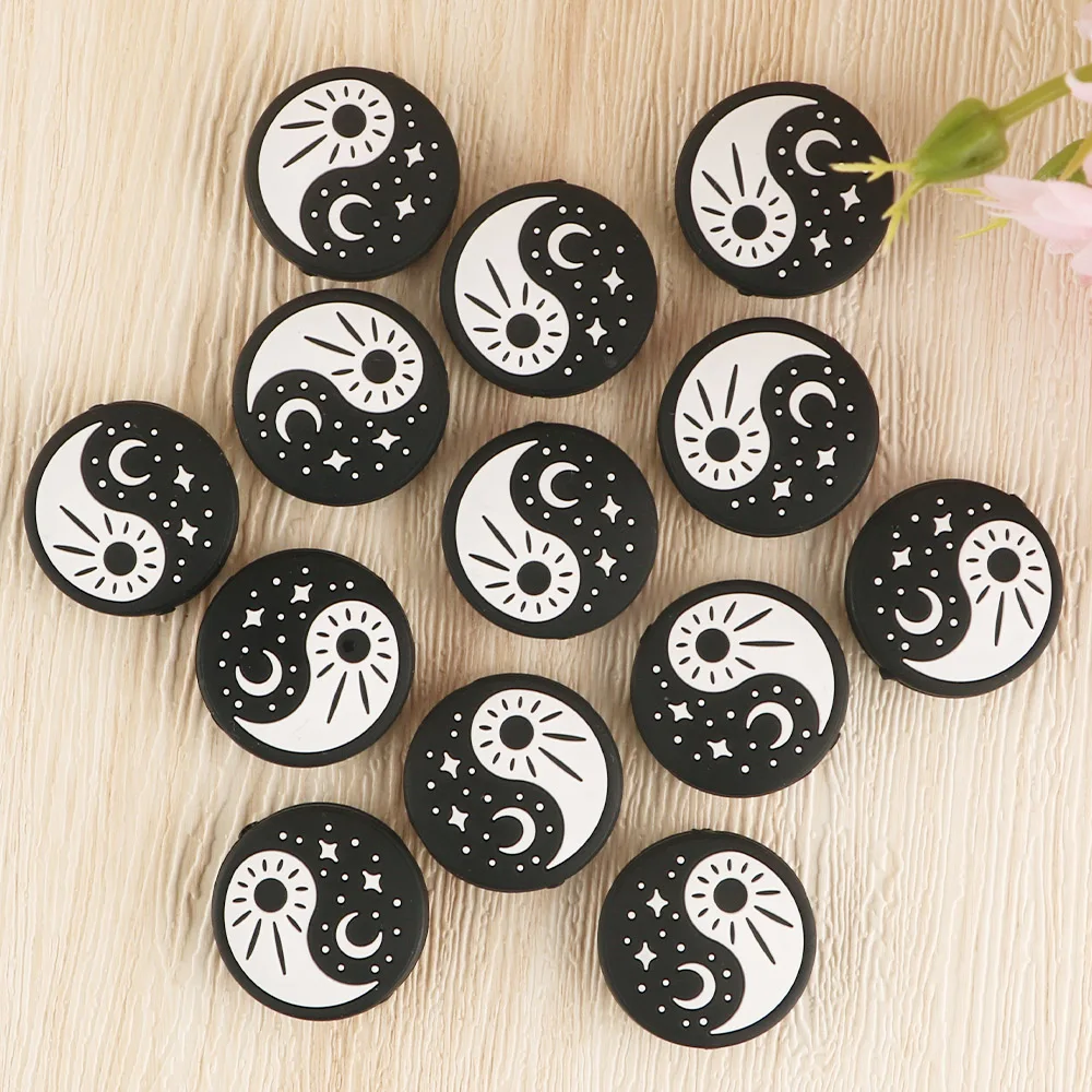 Kovict 10Pcs Silicone Beads New Cartoon Cow Snake Turtle Bird House Fish Vase Mini Bead DIY Pacifier Chain For Jewelry Making