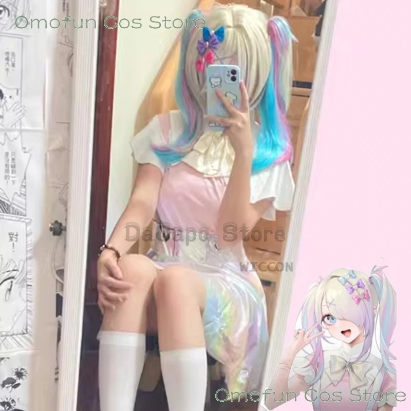 Need Girl Overdose Streamer Overload Ame KAngel Mix Cosplay Costume Rain Angel Needy Laser Girls Fancy Halloween Dress Wig