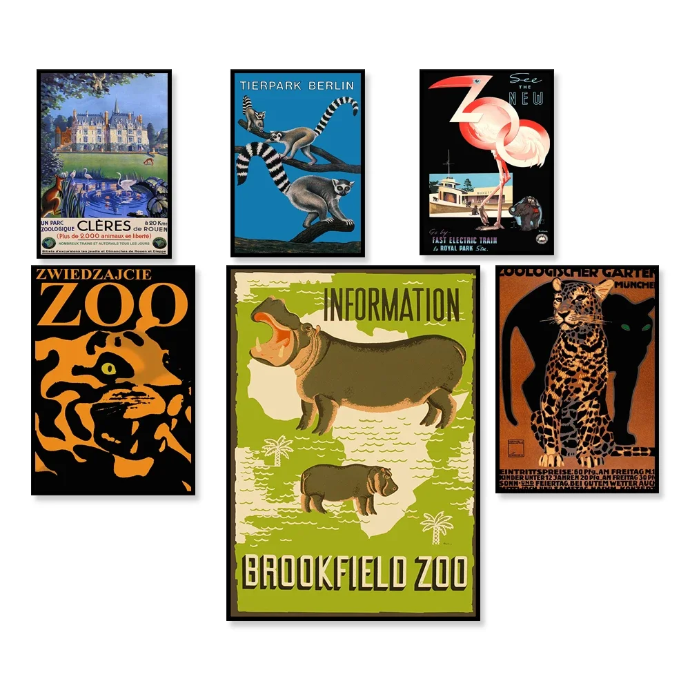 Reprint of a Vintage Zoo Poster -  Wildlife Park in France