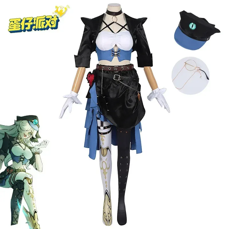 애니메이션 에그 파티 아이린 코스프레 마법 경찰관 의상 모자 크리스마스 할로윈 카니발 의상 풀 세트6;d'3,h'7.b;