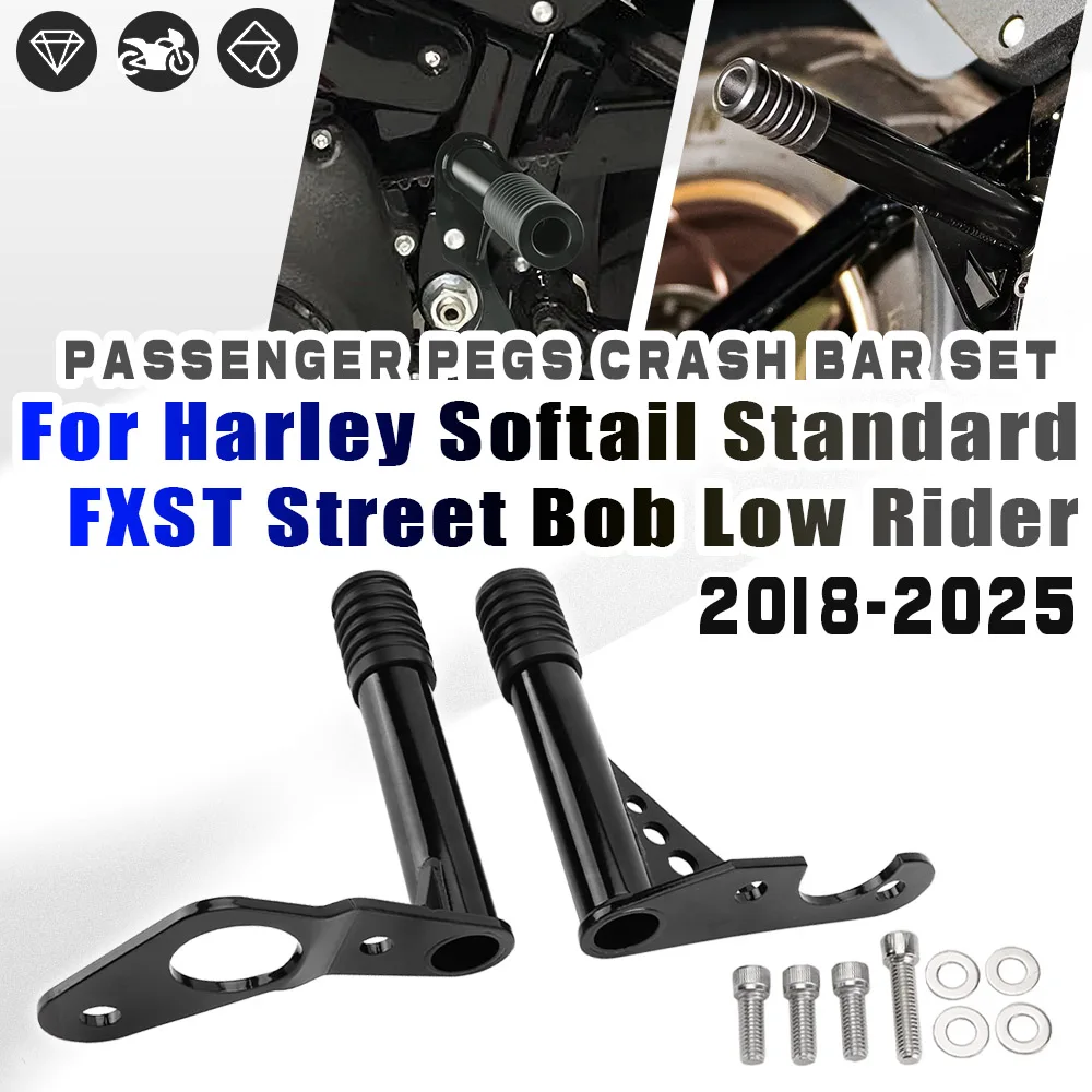 

Rear Crash Bar Passenger Peg Frame Slider Motorcycle Engine Guard For Harley Softail Low Rider ST 117 Street Bob Fat Boy 2018-up