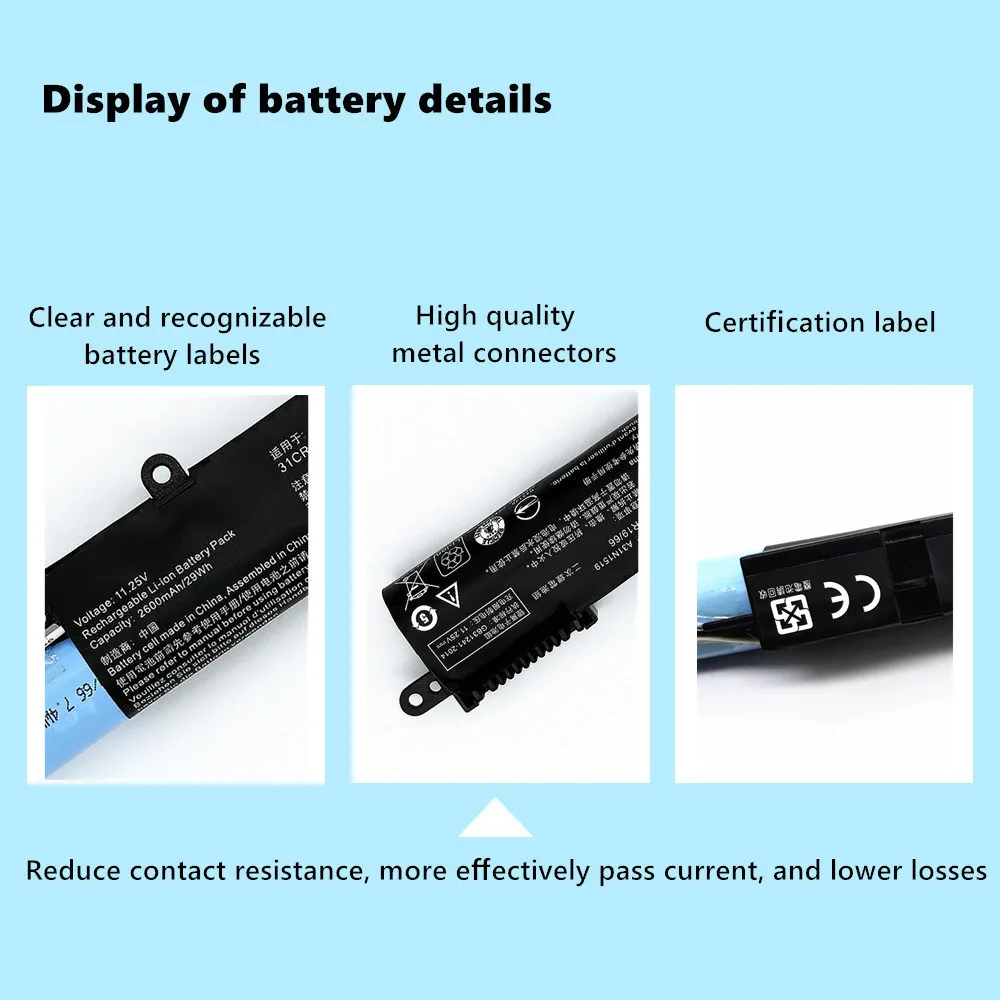 Bateria do laptopa A31N1519 do ASUS F540SC X540LJ F540UP7200 X540S R540L X540SA R540LA X540SC R540LJ 3 ogniw