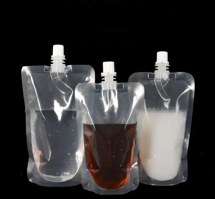 

1000 шт., 250-500 мл, эко-пластиковые пакеты для упаковки напитков, пакеты с носиком, сумки для хранения на открытом воздухе, для кемпинга, сока, кофе ni286