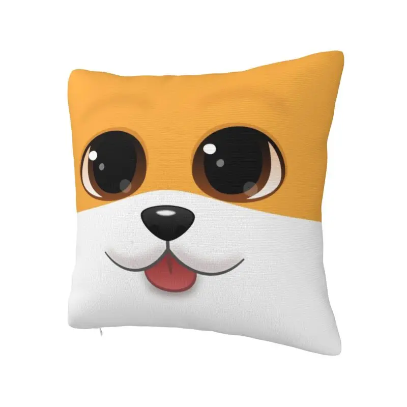 Corgi Puppy Cushion Cover 66x66 cm Polyester Welsh Corgi Dog Throw Pillow Case For Sofa Chair Living Room Decoration Pillowcase