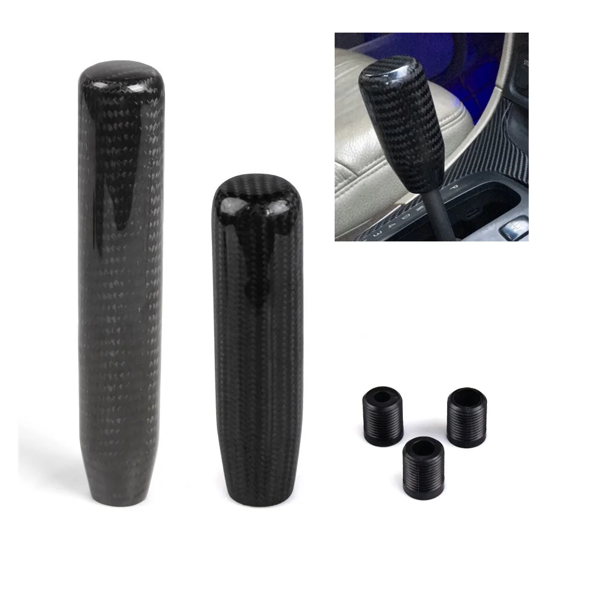 

Универсальная 7 13 18 см автомобильная ручка переключения передач из углеродного волокна AT MT, ручная замена рычага переключения передач, подходит для Honda Toyota Nissan