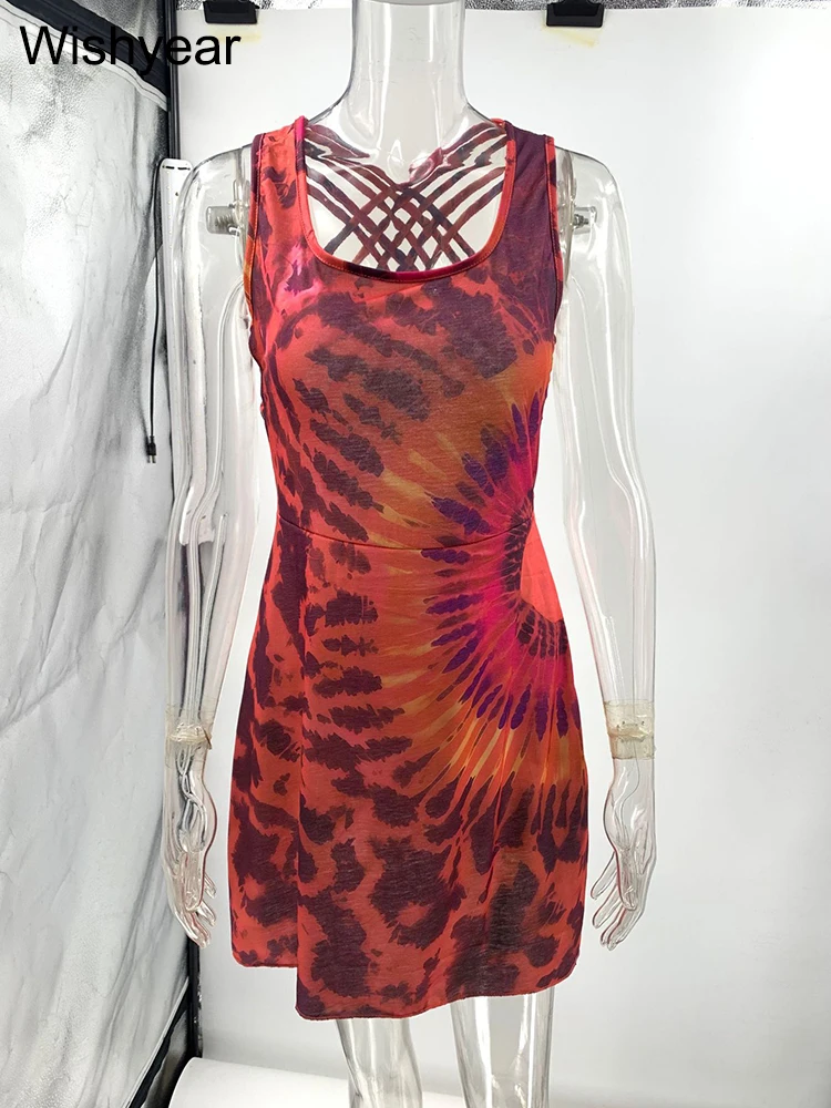 فستان Znaiml النسائي القصير بقصة ضيقة بدون أكمام وظهر مكشوف وحفلات أعياد الميلاد ونادي الشاطئ والخريف فساتين مثيرة مطبوعة بوهو #5