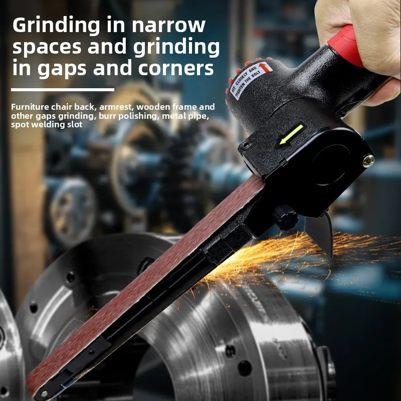 Taiwan's Original Maldon Industrial-Grade Pneumatic Narrow Belt Sanding Machine, Stainless Steel Wire Drawing Machine, Small Handheld Polishing Machine