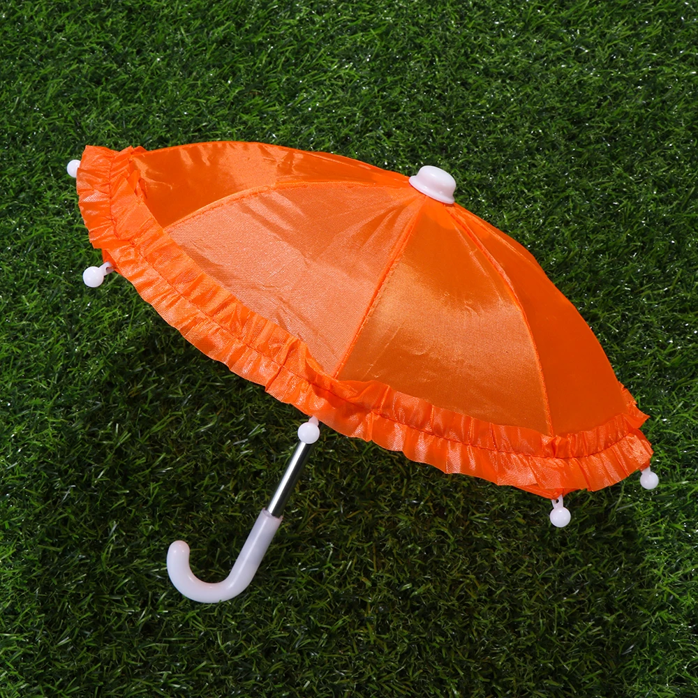 Lace Miniature Umbrella For Dolls Accessories Candy Color Mini Rain Gear For 18 Inch & 43cm Dolls Kids Toys Dollhouse Decoration