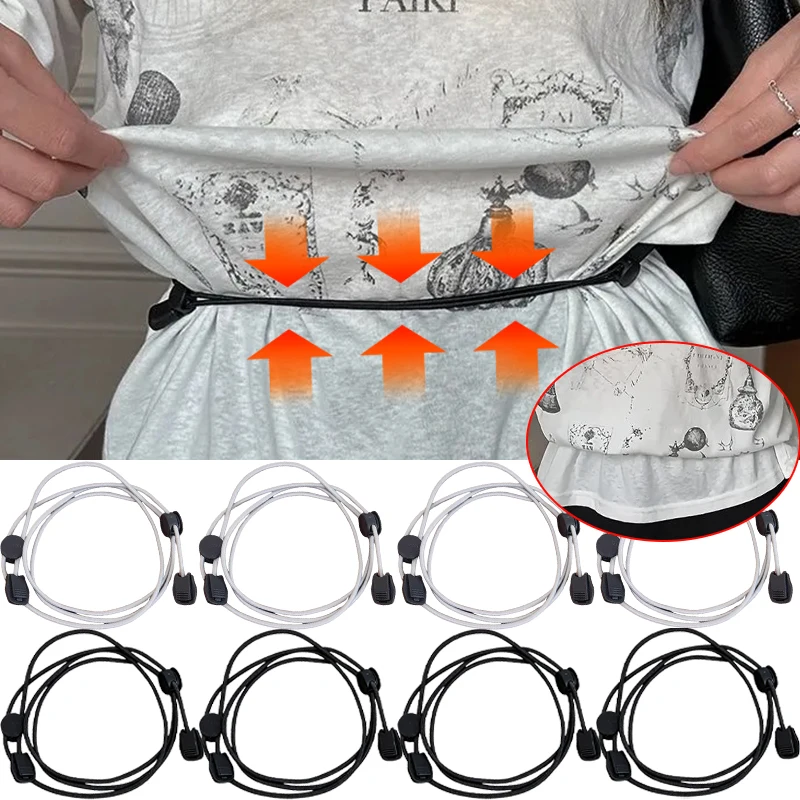 1/3Pcs Adjustable Elastic Crop Tuck Tool Summer Non-Slip Waist Slimming Women Fashion Clothing Accessory for Shirt Sweater