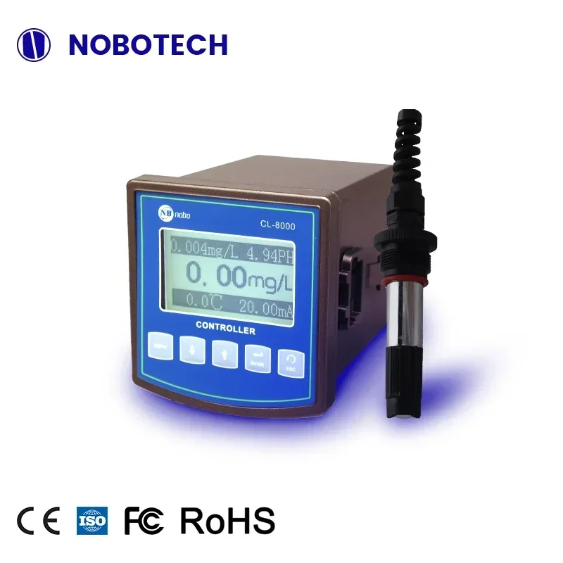 2026/CL-8000 Online free chlorine meter with chlorine sensor and Ph probe