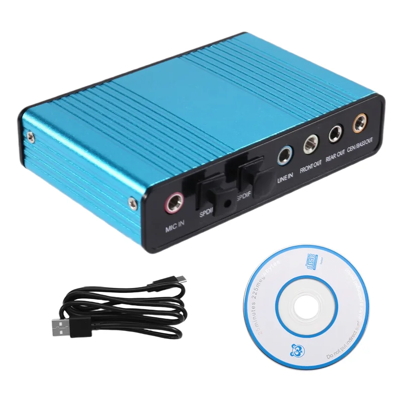 USB 2.0 6-قناة بطاقة الصوت الخارجية وحدة تحكم الصوت البصرية SPDIF للكمبيوتر المحمول سطح المكتب