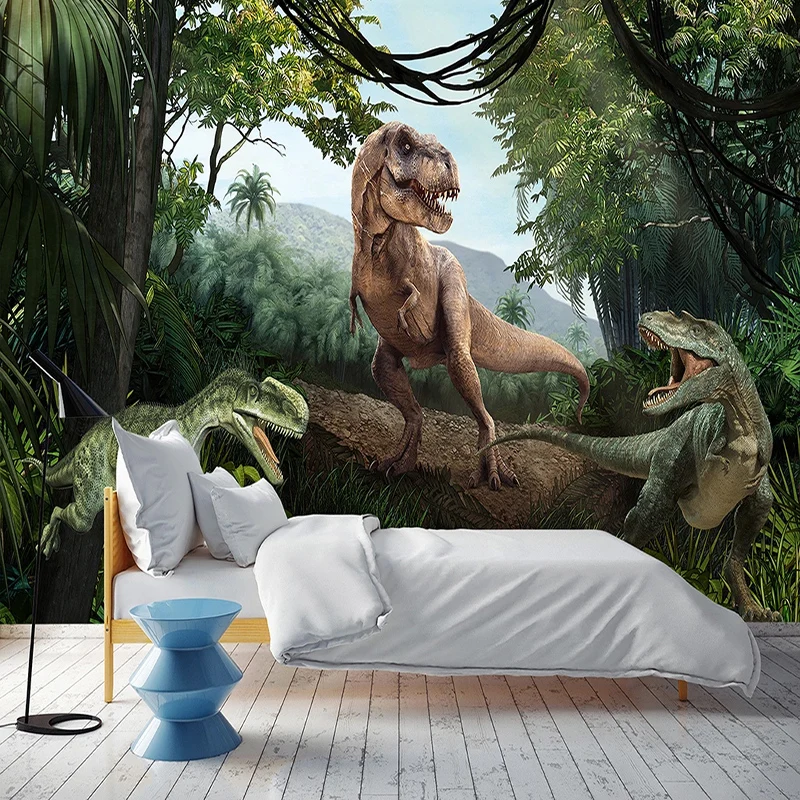 

Custom Any Size Mural Wallpaper 3D Stereo Dinosaur Forest Wall Painting Children's Bedroom Creative Home Improvement Photo Mural