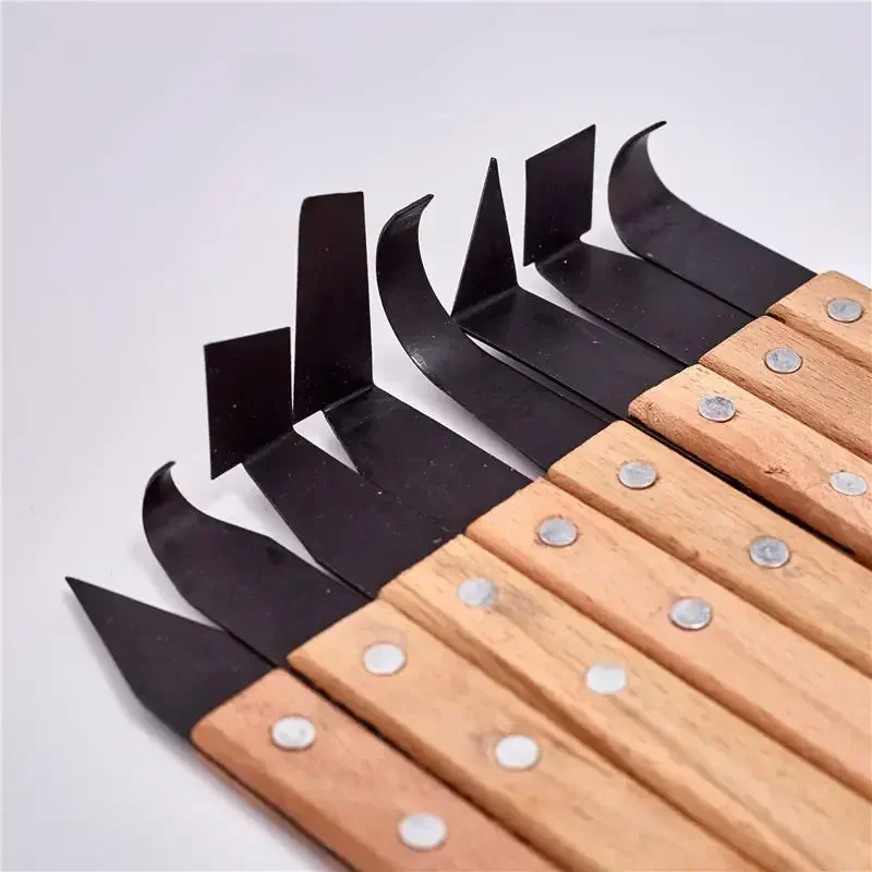 8 Pcs /Set Wooden Handle Repair Tools Stainless Steel Soft Ceramic Pottery Hand Made Diy Pottery Clay Sculpture Carving Tools