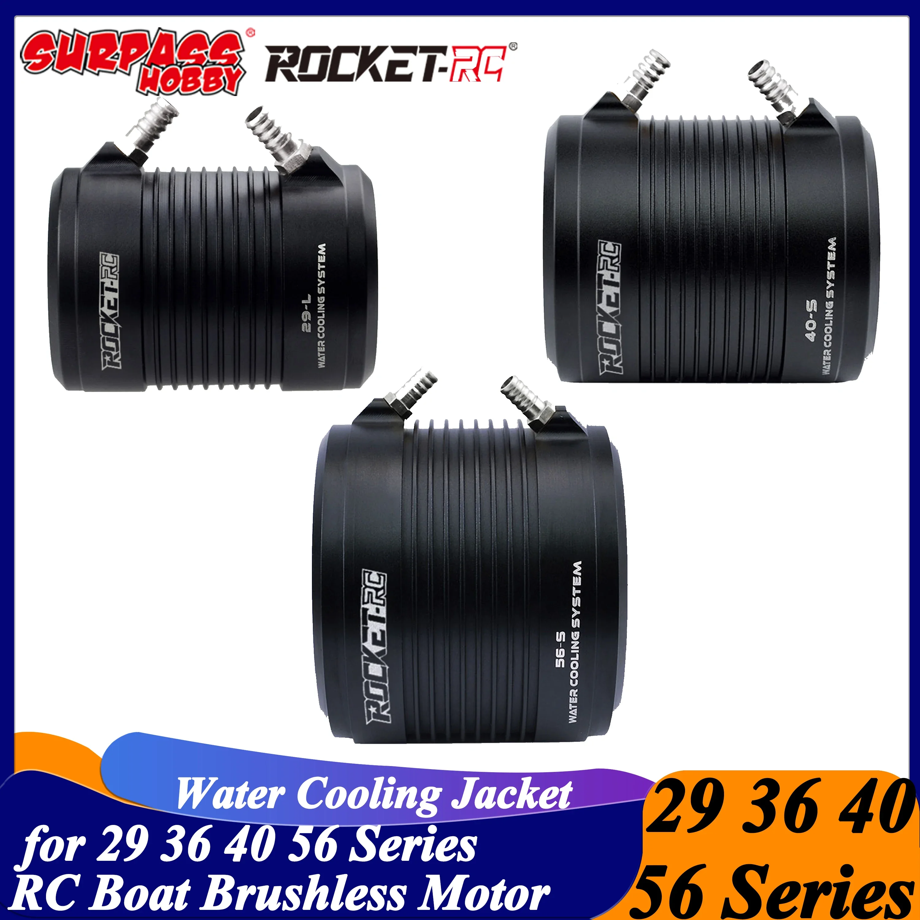 

Surpass Hobby Rocket 29 36 40 56 Series 29-L 36-L 40-S 56-S Water Cooling Jacket for 2948 3660 3674 5682 Brushless Motor RC Boat