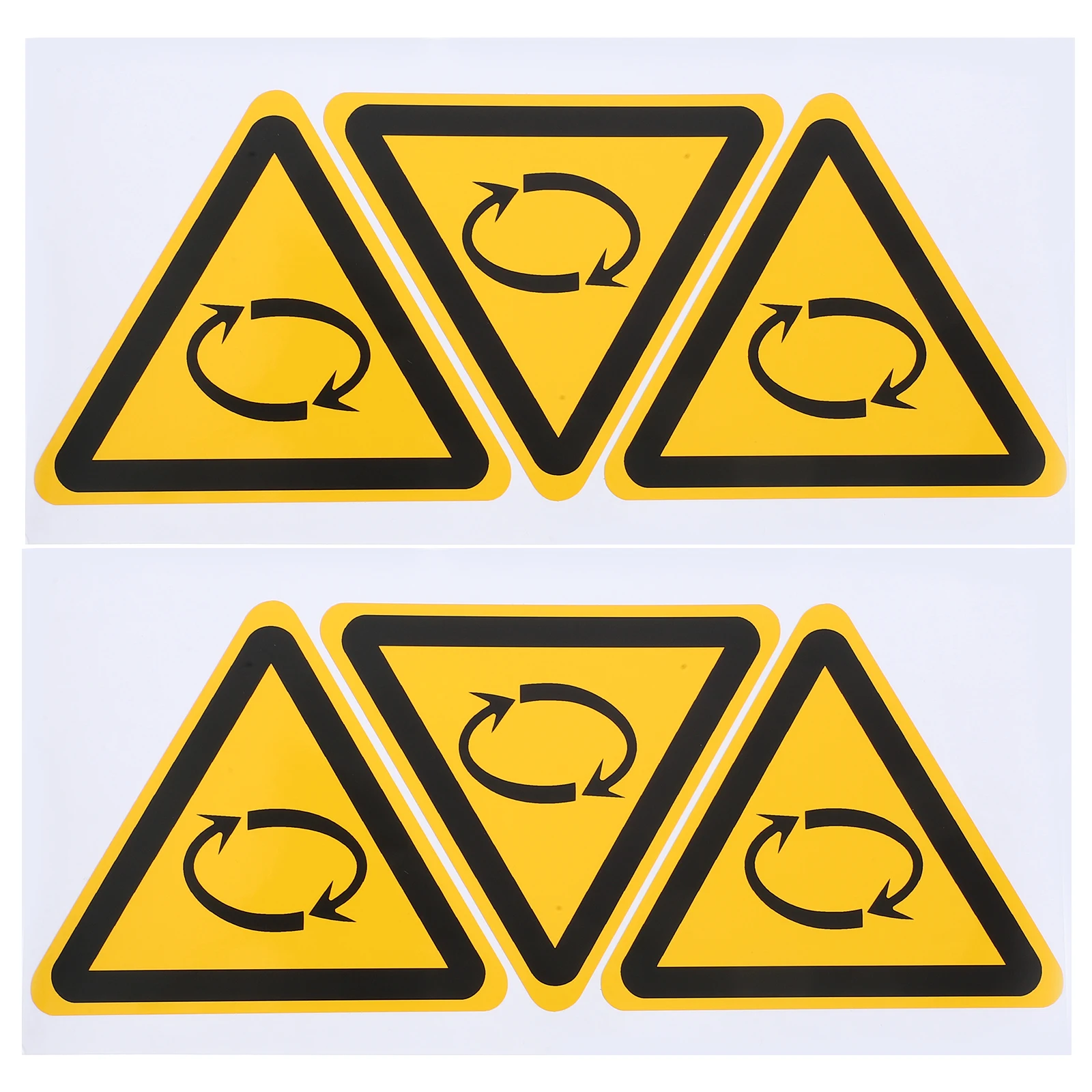

6pcs Rotating Body Warning Sticker 100mm Safety Sign Vinyl Decals for Machine Danger Caution Labels Indoor Outdoor Use