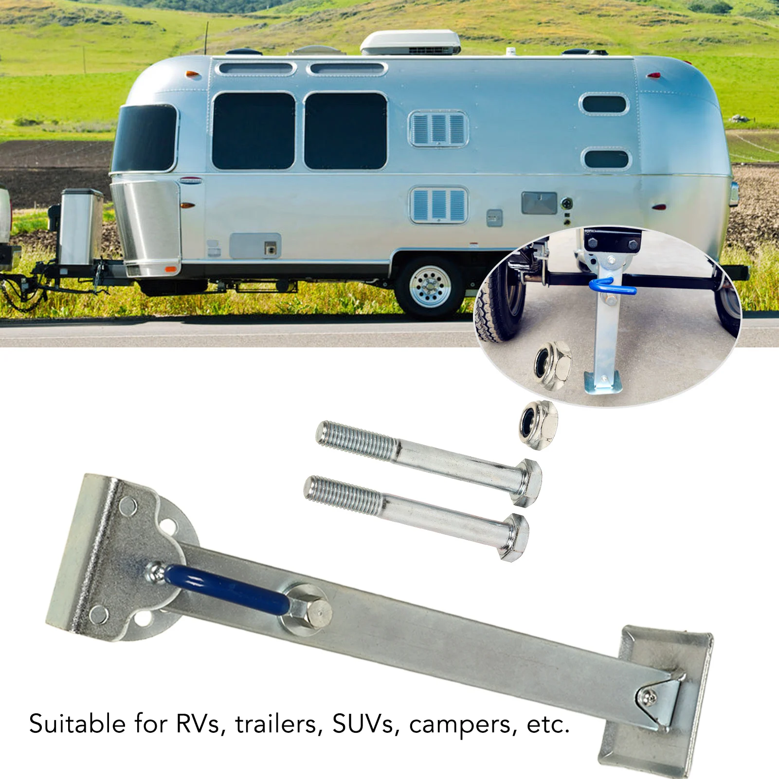Trailer Lift Jack Trailer Jack Telescoping 460‑680mm 1000kg Load Capacity Galvanized Iron for Caravan Offroad Vehicle Camper