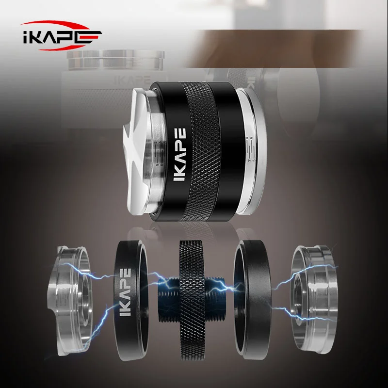 

IKAPE Dual Head Coffee Distributor&Tamper Fit Breville 54mm Bottomless Portafilter Adjustable Depth Professional Espresso Tools