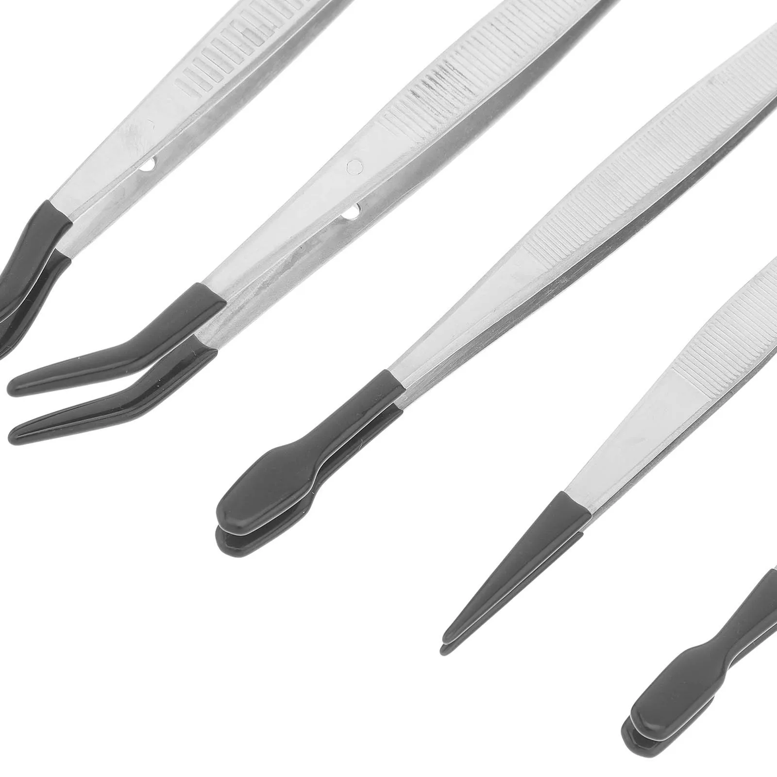 5 قطعة المطاط تلميح الملقط لينة الدقة الحرفية الملقط لصنع المجوهرات بناء الالكترونيات أدوات المختبر مجموعة الملقط السفر #2