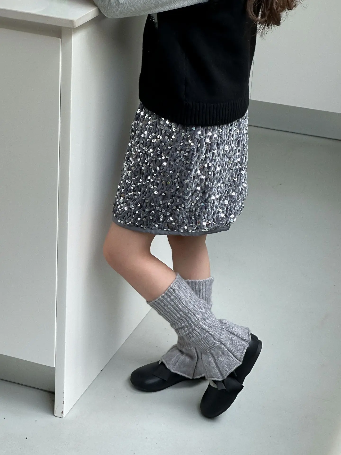 Girls Skirts 2024 Autumn New Childrens Clothes Girls Baby Foreign Style Sparkling Sequin Skirt Casual and Simple Disposition