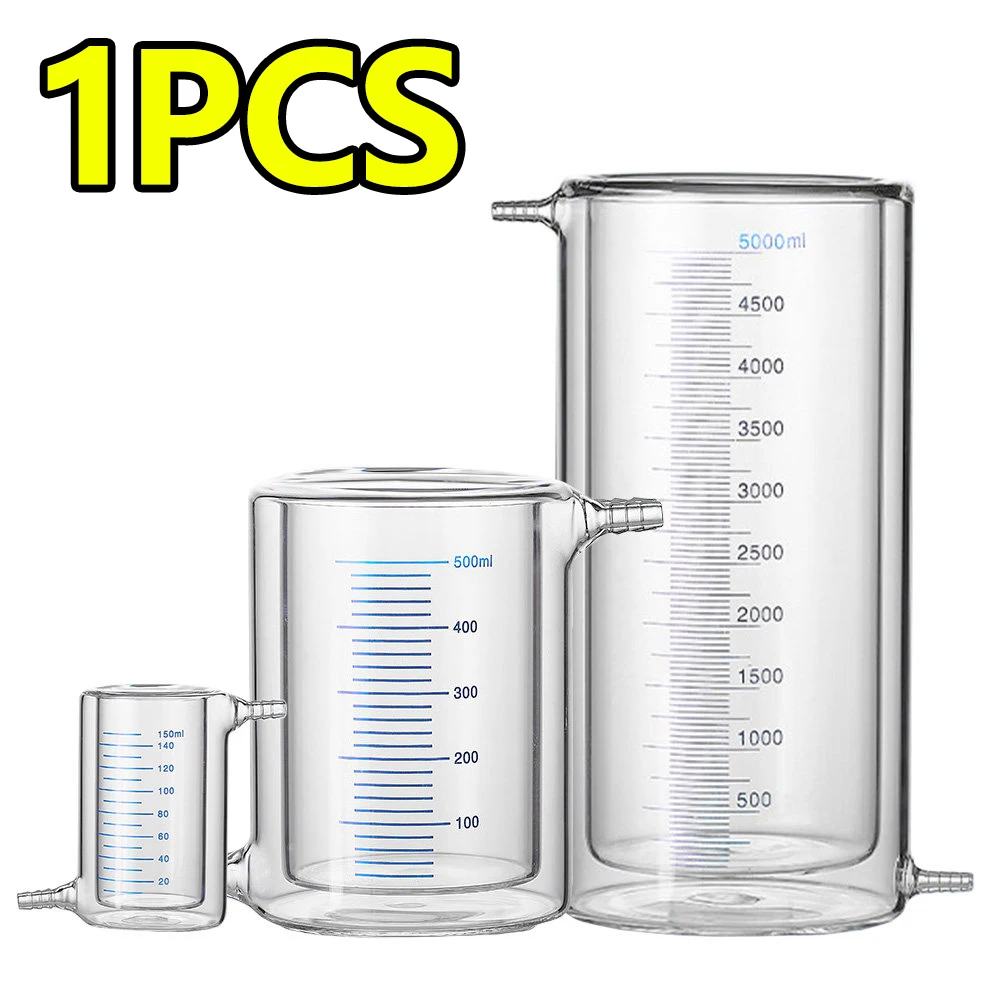 Double-jacketed beaker with scale, high borosilicate glass 10/25/50/100/150/250/500/1000/2000ml photocatalytic reactor