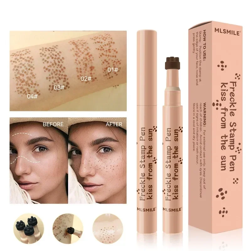 Heallor Waterproof Face Fake Freckles Pen Natural Lifelike Liquid Freckle Stamp Dot Spot Pen Quick Dry Long Lasting Cover Mole P