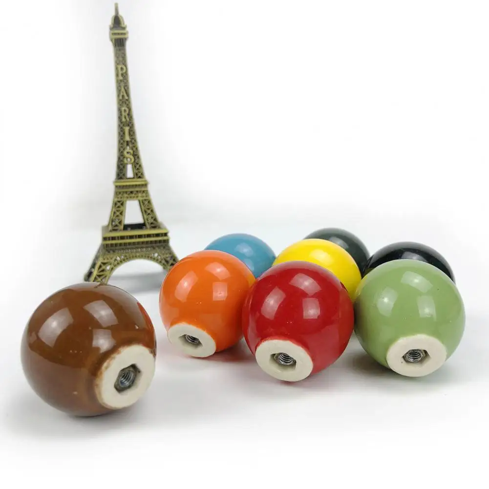 Small Furniture Knobs Ceramic Ball Cabinet Knobs Colorful Ceramic Ball Knobs Modern Round Drawer Pulls Stylish for Wardrobes