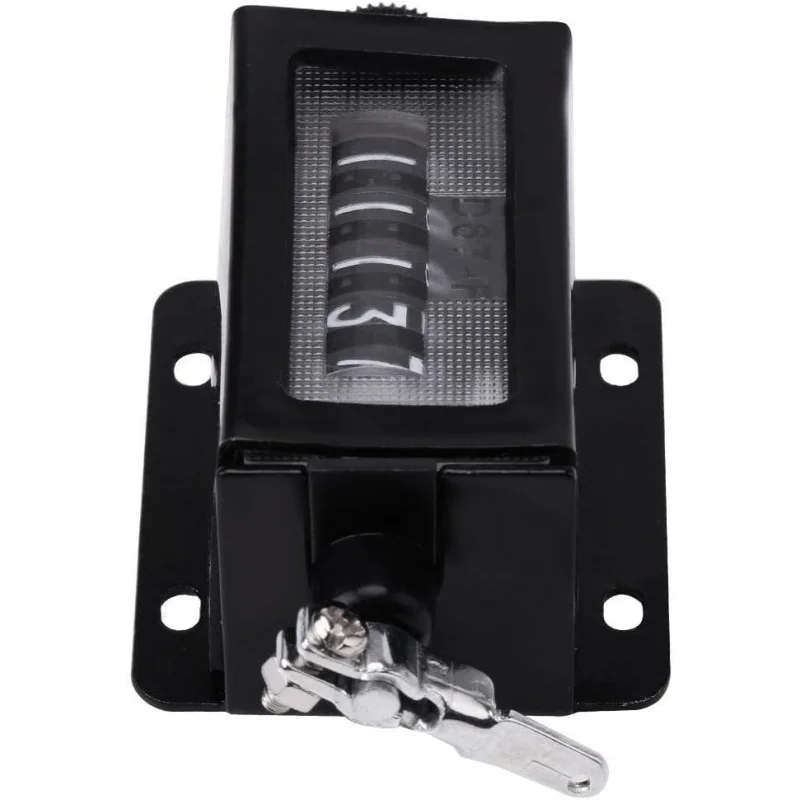 기계식 자리 카운터 5 자리 풀 카운트 카운터 회전식 손잡이 재설정 가능 카운터 검정색 스프링 포함