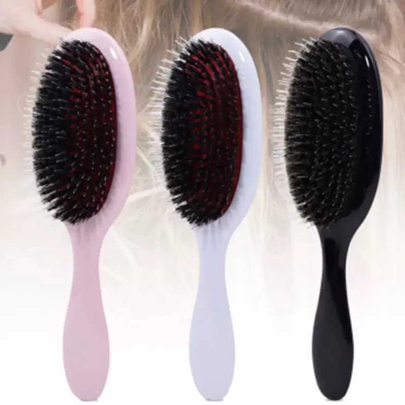 Salon Boar Bristle Hair Extension Brush Hairdressing Detangling Brush Combs Head Scalp Massager Brush Comb Anti Static Hair Comb