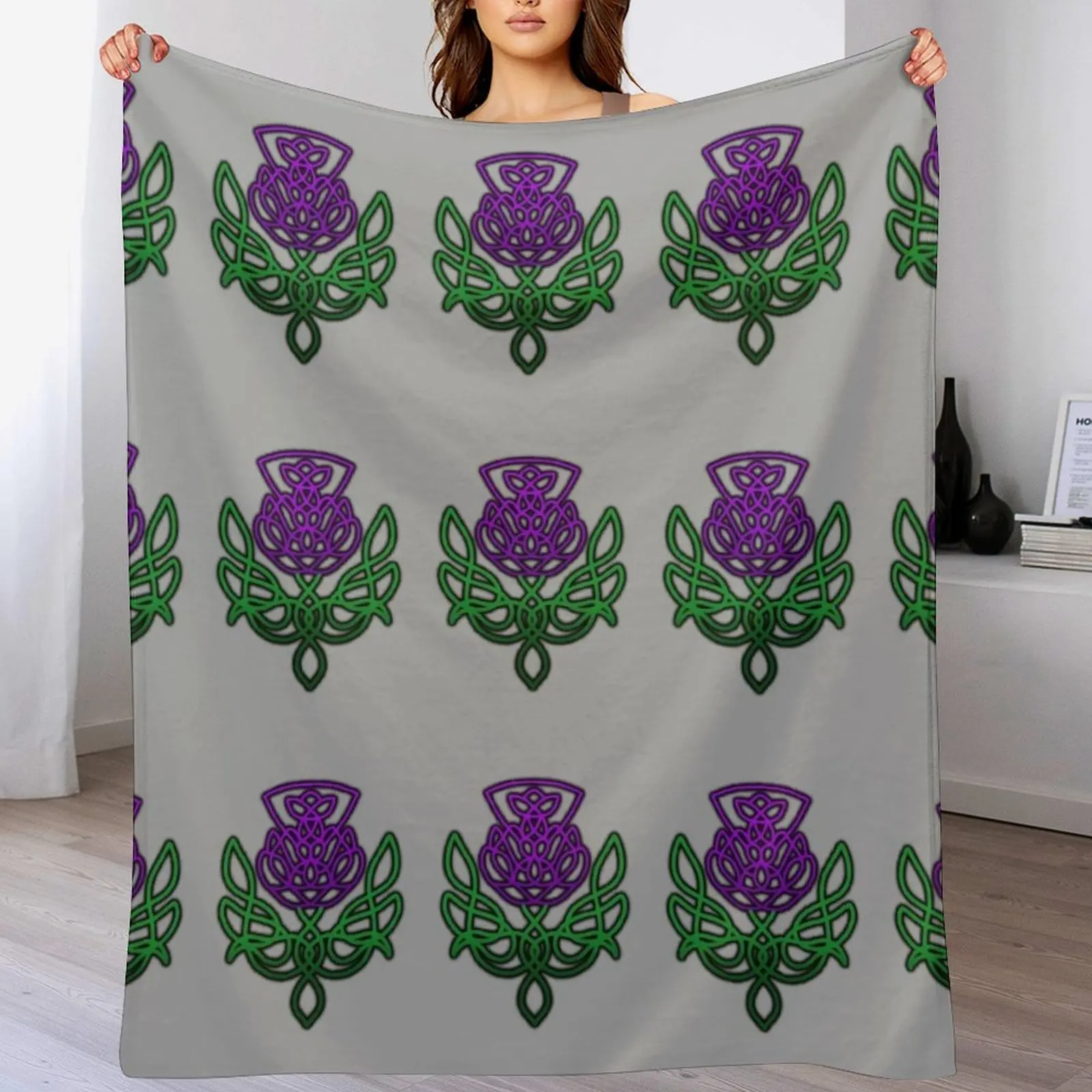 

Celtic Thistle Throw Blanket warm for winter Luxury Thicken Multi-Purpose Extra Large Throw Blankets