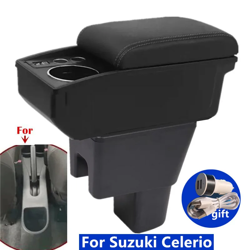 

Car Armrest box For Suzuki Celerio Armrest box For Suzuki Celerio double-layer Storage box cup holder Retrofit Car Accessories
