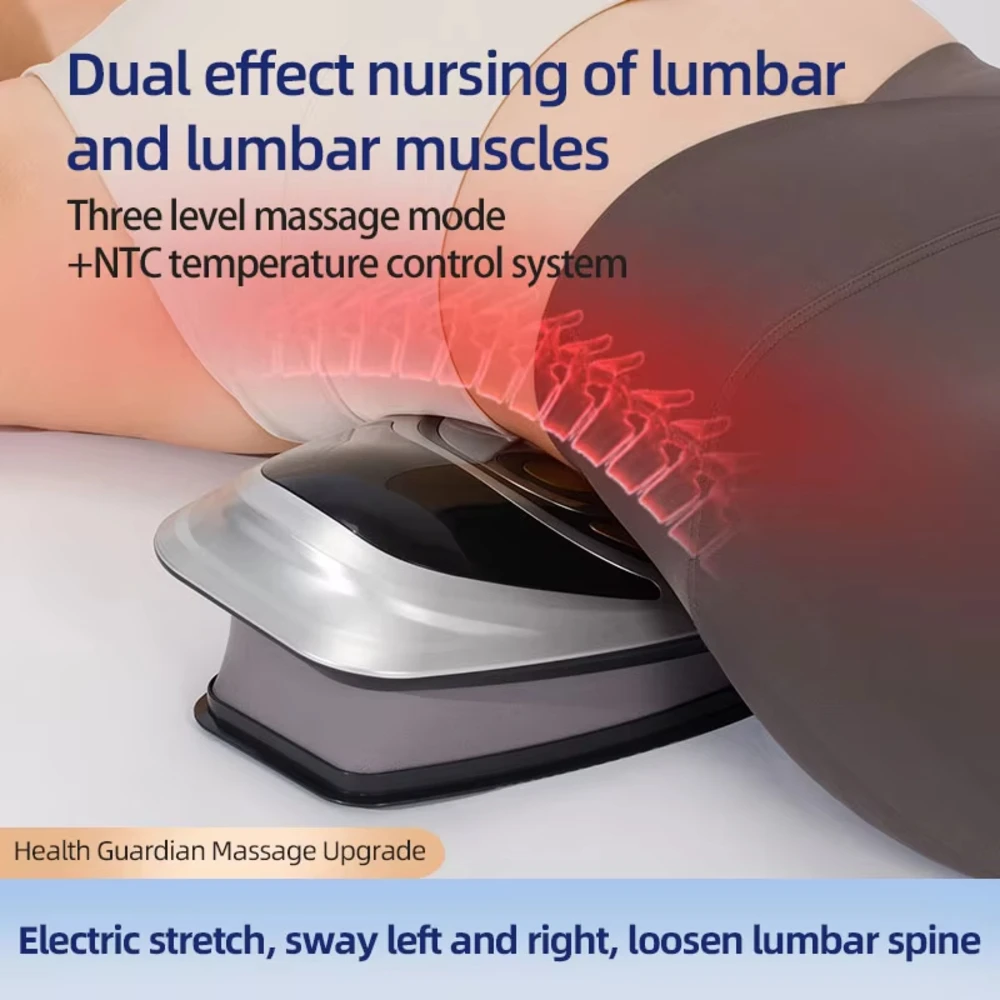 Lumbar Massager Curvature Massage Traction Correction Waist Infrared Intelligent to Improve lumbar Health