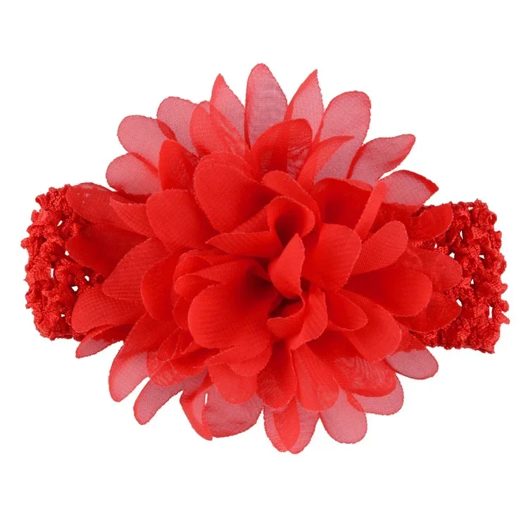 10pcs/lot Baby Girls Headband Toddlers Kids Infants Crochet Weave Hairband Chiffon Flowers Headbands Children Hair Accessories