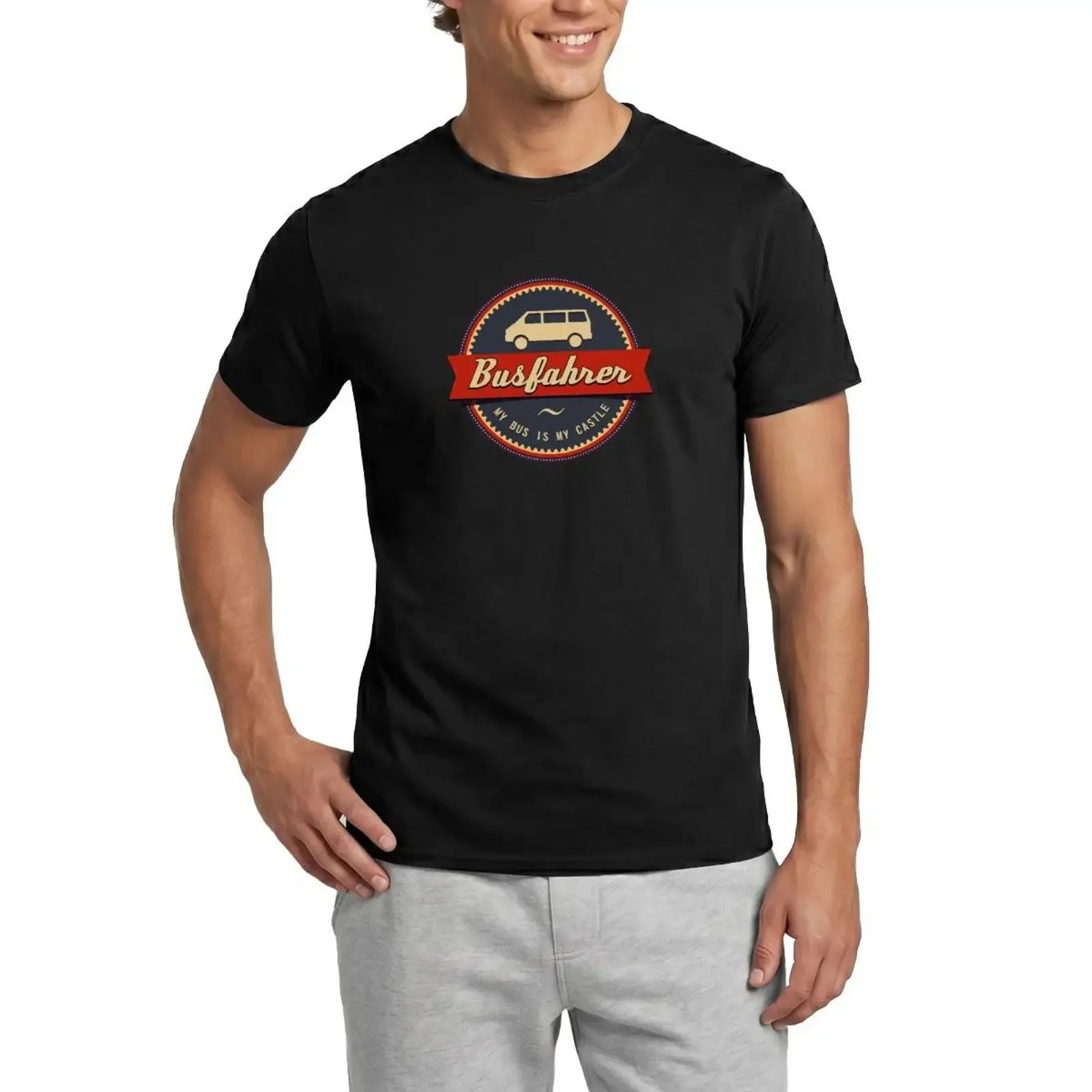Spreadshirt T Shirt Bus Driver My Is Castle Camping Men's 1 piece vintage Washed Unisex Versatile fashion Comfortable Slightly